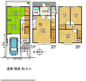 京都府宇治市伊勢田町浮面【一戸建】の間取り