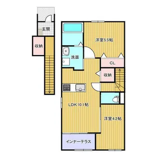 福岡県北九州市戸畑区西鞘ケ谷町【アパート】の間取り