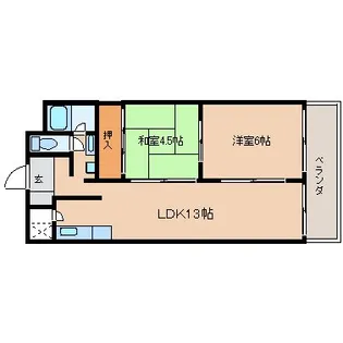 京都府長岡京市井ノ内【マンション】の間取り
