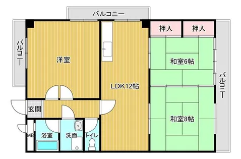 グランドハイツ修多羅【2階】の間取り