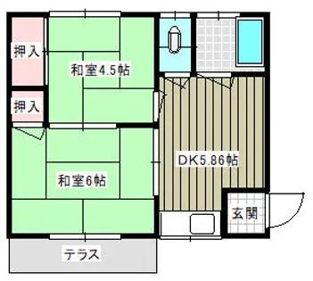 保栄荘【2号室】の間取り