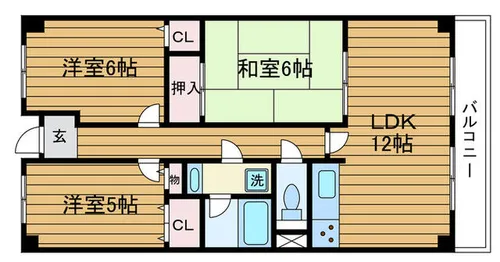 大阪府吹田市上山手町【マンション】の間取り