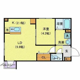 ALBA GRANDE麻生【4階】の間取り