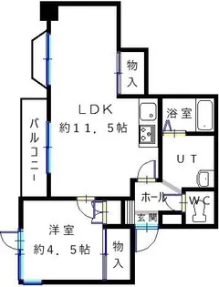 エンブレム新琴似【3階】の間取り