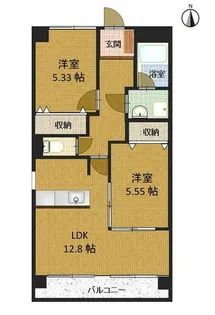 愛知県海部郡蟹江町大字蟹江本町字ヤノ割【マンション】の間取り
