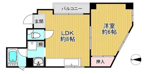 第1ハイツ岡本【301号室】の間取り