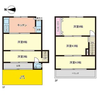 大阪府泉大津市穴田【テラスハウス】の間取り