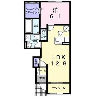 パイン ヌーボー 西脇 Ⅱ【102号室】の間取り