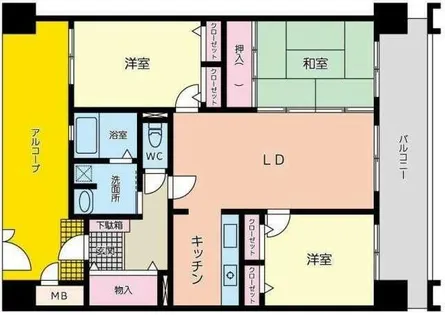 グランドパレス・ヴァンティアン徳力【12階】の間取り