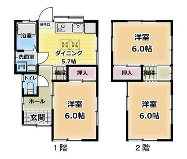 京都府舞鶴市字上安【一戸建】の間取り