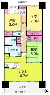 Tステージ岡崎ウィングタワー【8階】の間取り