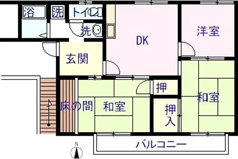 叶い坂【2-8号室】の間取り