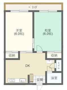 鶴丸ハイツ津福【11号室】の間取り