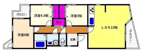 兵庫県神戸市東灘区御影郡家1丁目【マンション】の間取り