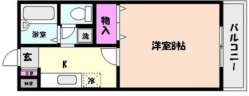 サンハイツ岡本【1階】の間取り