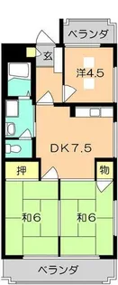 シャトレ青山B棟【211号室】の間取り