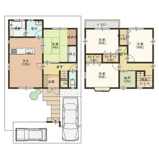 大阪府富田林市梅の里1丁目【一戸建】の間取り