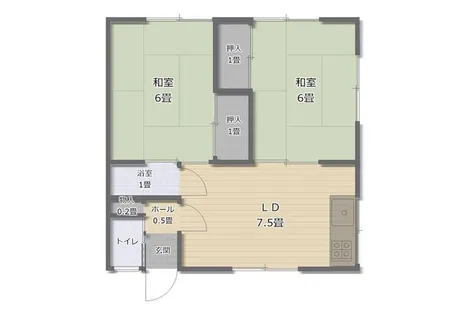 北海道札幌市南区川沿十条2丁目【アパート】の間取り