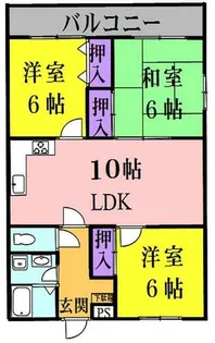 グランドール沼波【201号室】の間取り