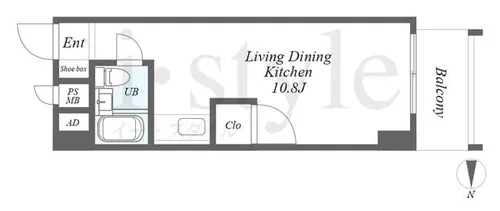 1Rの間取り画像