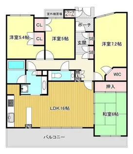 大阪府箕面市箕面8丁目【マンション】の間取り