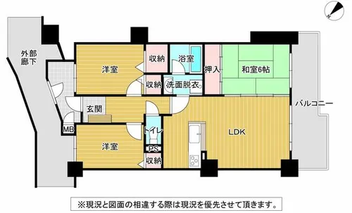 ドゥ・マテール穴生【908号室】の間取り
