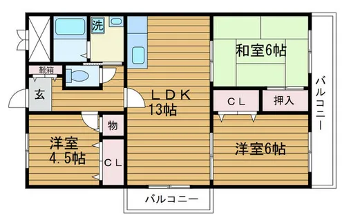 大阪府吹田市佐井寺3丁目【マンション】の間取り