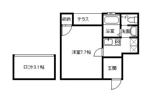 1Kの間取り画像