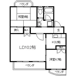 愛知県名古屋市緑区鳴海町字上汐田【マンション】の間取り