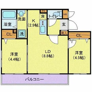 ALBA GRANDE麻生【4階】の間取り