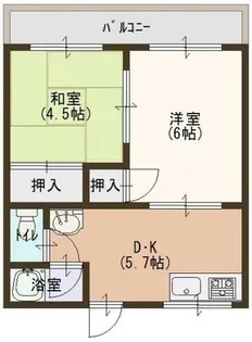 コーポ中百舌鳥【203号室】の間取り