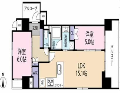 京都府京都市下京区東洞院通五条上る深草町【マンション】の間取り