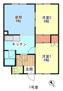 ハイツ西岡【1号室】の間取り