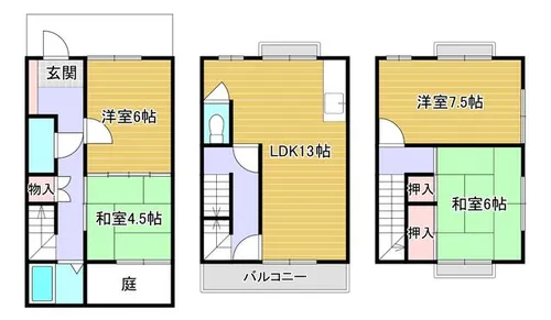 京都府京都市北区衣笠高橋町【一戸建】の間取り