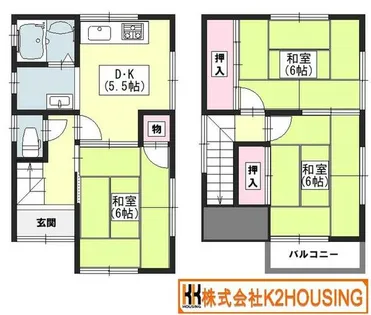 大阪府泉佐野市下瓦屋1丁目【一戸建】の間取り
