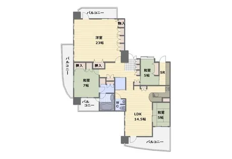 カサデヴィエント【1403号室】の間取り
