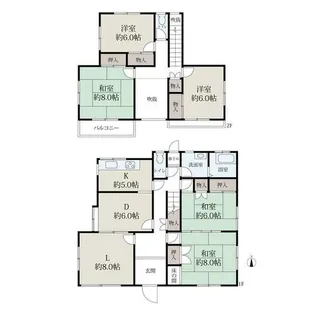 京都府木津川市木津川台1丁目【一戸建】の間取り