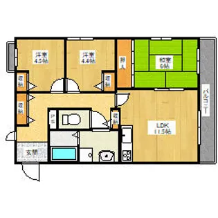 兵庫県宝塚市中野町【マンション】の間取り