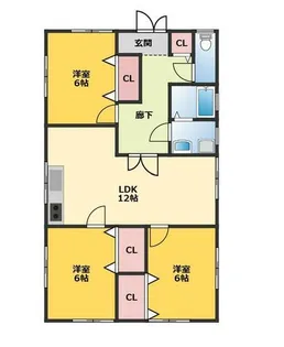 滋賀県湖南市岩根【テラスハウス】の間取り