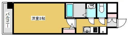 プレサンスNEO大和田STATIONベゼル【1107号室】の間取り