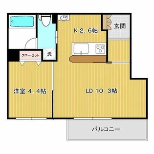 アーバンテラス八軒【405号室】の間取り