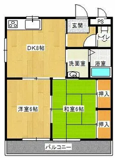 メイプル新代【202号室】の間取り