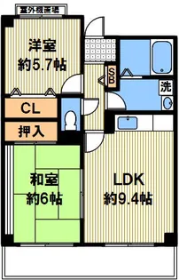 ル・シャンテ六甲【402号室】の間取り