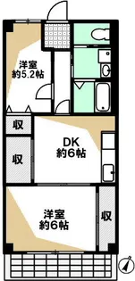 オレンジカウンティドゥーエ【202号室】の間取り