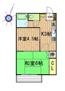 中野ハイツ【1階】の間取り
