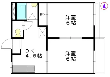 京都府京都市山科区厨子奥若林町【アパート】の間取り