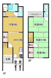 京都府京都市右京区花園大藪町【一戸建】の間取り