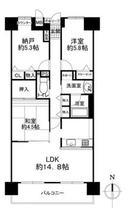 ファミールハイツ堺Ⅱ番館【12階】の間取り