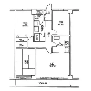 コスタデル明石 Cタイプ【4階】の間取り