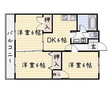 グランドハイツ湯川【6階】の間取り